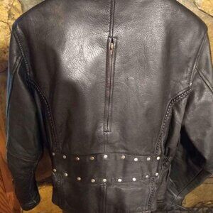 Ladies Genuine Leather Motorcycle Jacket